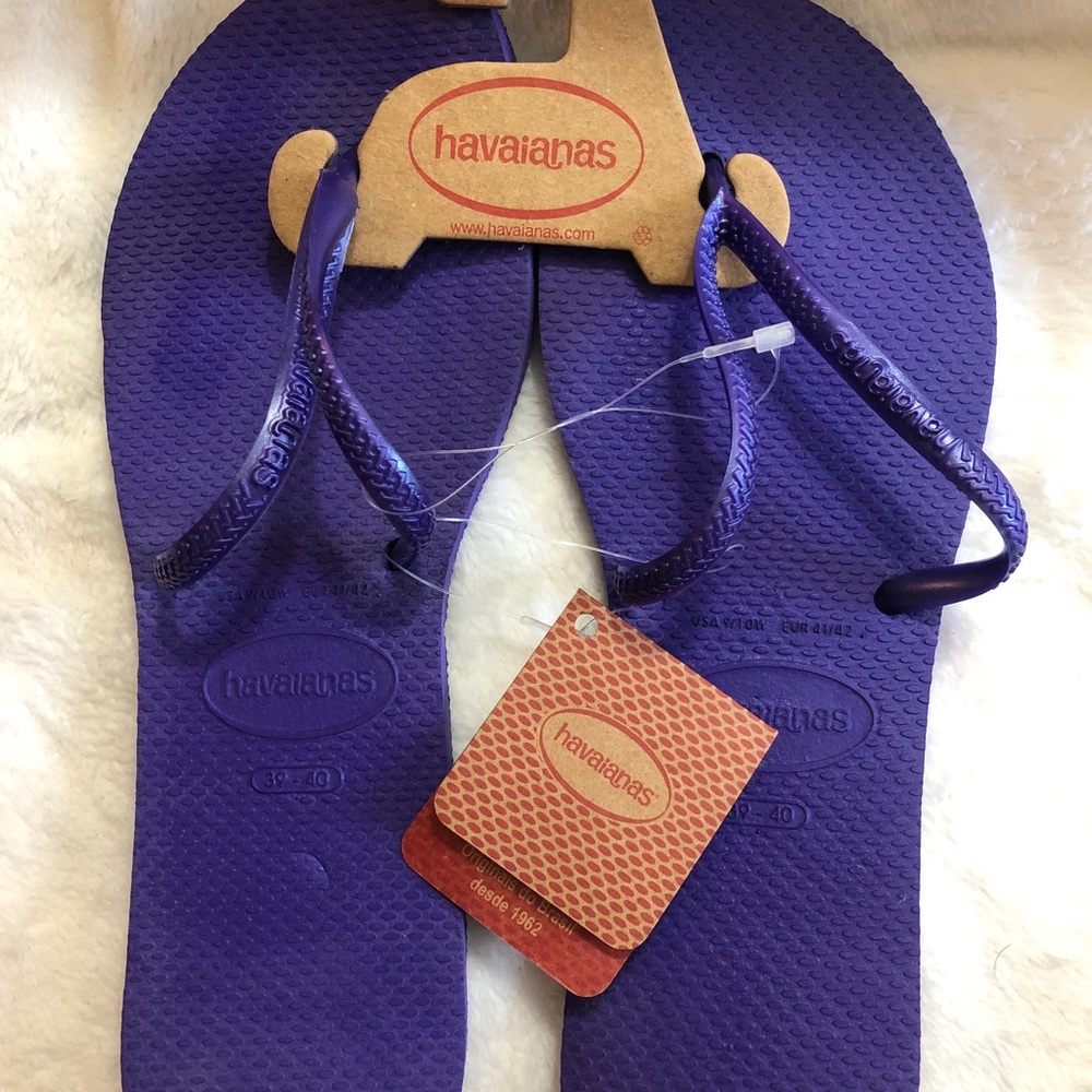 Havaianas Thin Slim Flip Flop 39-40 Purple NWT